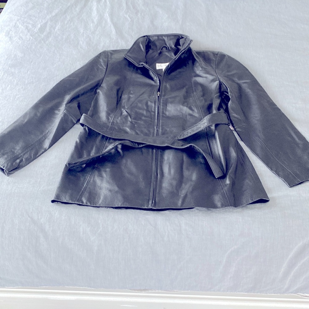 Black leather jacket